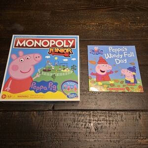 Peppa Pig Monopoly Junior Board Game & Book Bundle